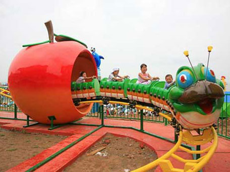 A Small Size Mini Roller Coaster For Kiddie Park