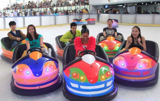 Funfairs dodgem bumper cars for amusement 